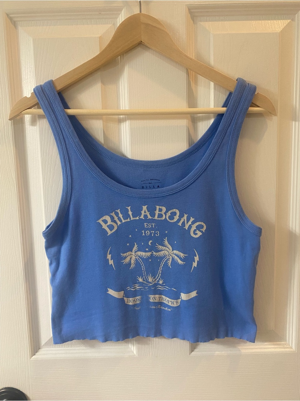 Billabong Blue Cropped Graphic Tank